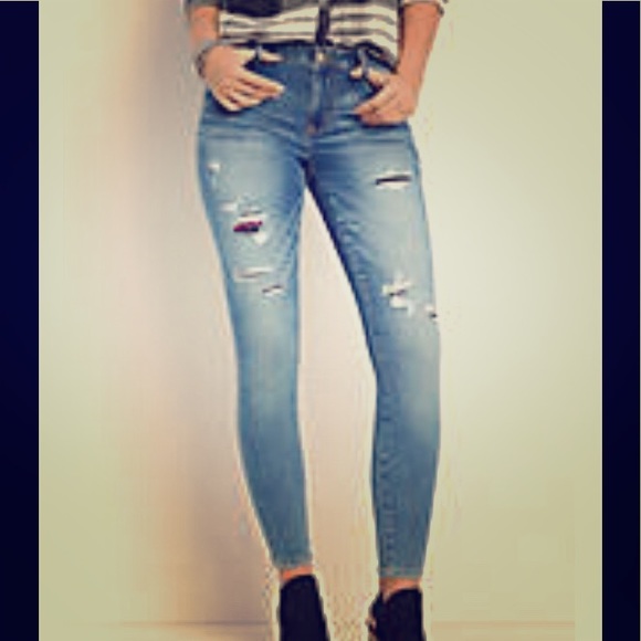 Maurices Pants - Denim flex 🔺high rise 🔺plaid back Jeggings